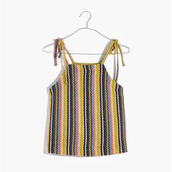 MADEWELL Texture & Thread Tie-Shoulder Tank Top in Rainbow Crochet - Picture 3 of 6